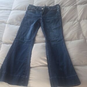 American Eagle Outfitters Dark Blue Wide Leg Jeans
